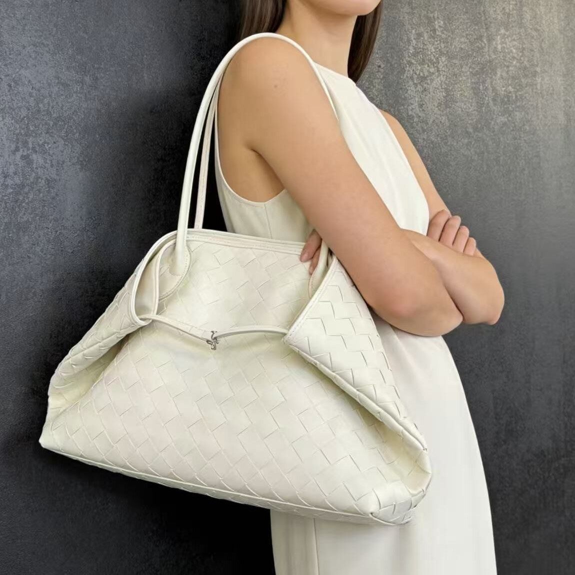 2026春夏新款韩版编制托特包时尚百搭单肩大包高级感极简通勤女包