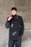 冬季中式加厚毛呢西服外套复古绣花拼色男女风立领上衣193P165，男装西服，星座901-1（原C217）