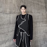 早秋暗黑撞色包边短款男女马甲简约禁欲系潮流外搭坎肩112P70，男装背心/马甲，星座901-1（原C217）