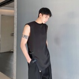 早春个性皮袢调节扣设计圆领无袖坎肩男韩版纯色百搭背心139P55，男装背心/马甲，星座901-1（原C217）