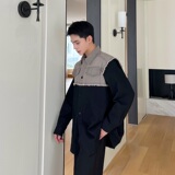 秋季个性洗水拼接撞色翻领长袖衬衣潮流痞帅休闲衬衫外套177P115，男装衬衫，星座901-1（原C217）