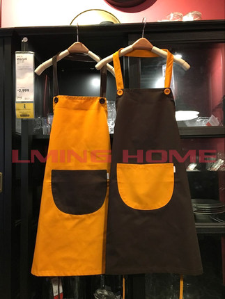 LMINGHOME品牌韩版时尚简约围裙咖啡店餐厅花室茶室店服家居包邮
