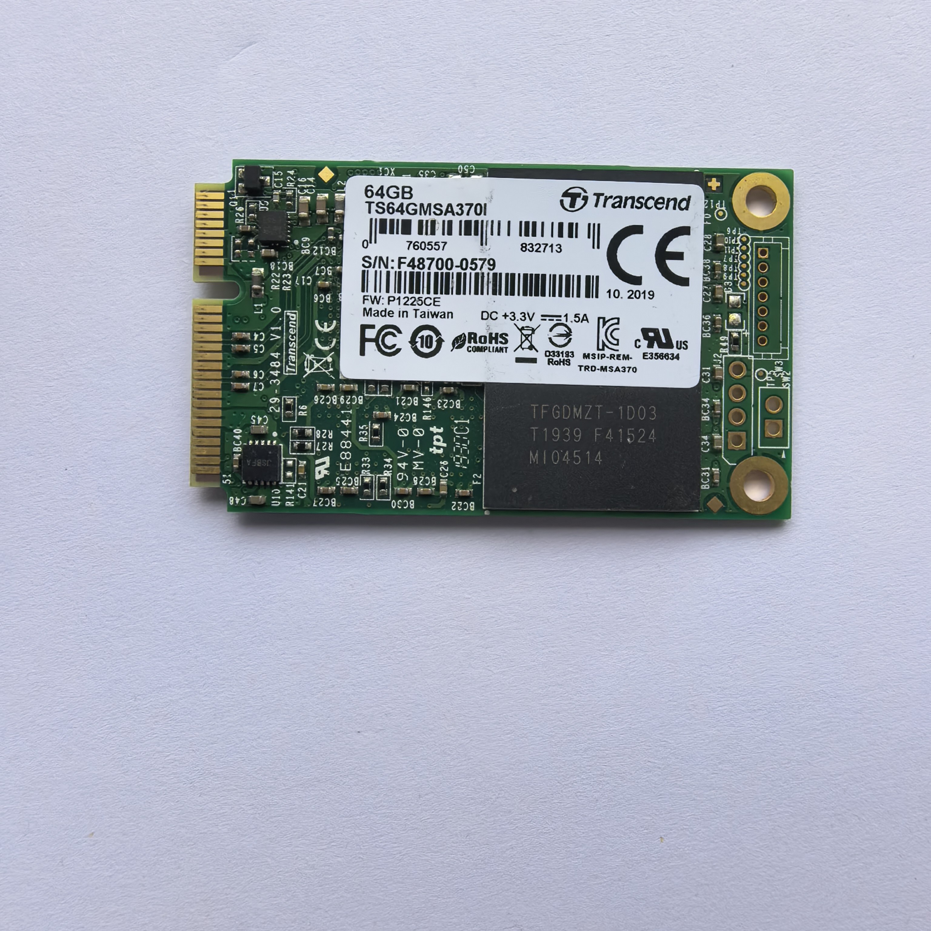 宽温Transcend/创见 MSATA  64G  128G SSD 固态硬盘 工业级 工控