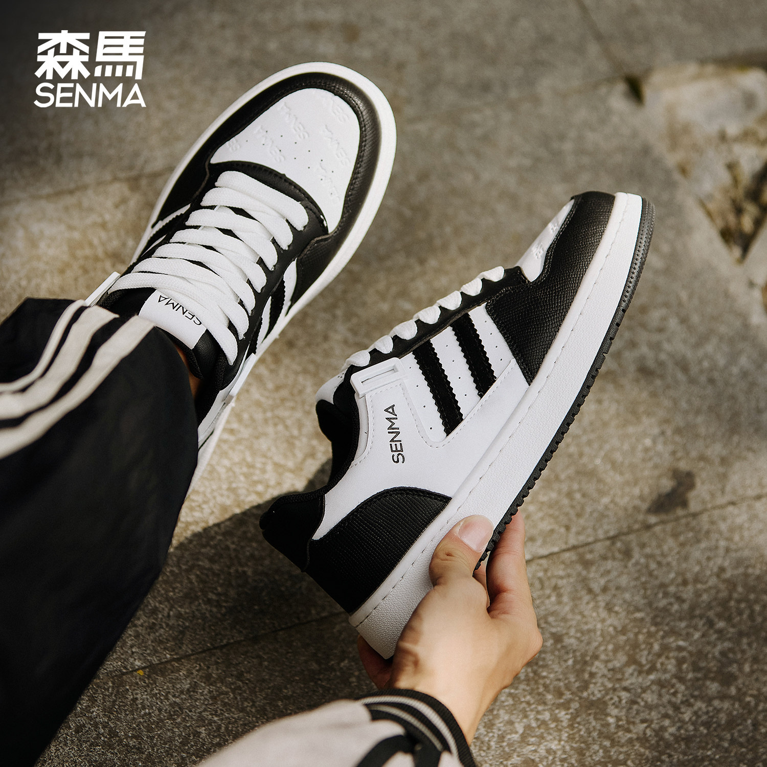 森马新款小白鞋厚底板鞋