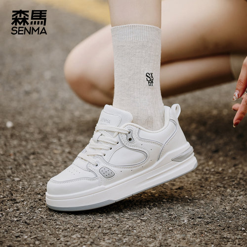 森马白色板鞋女学生运动休闲鞋