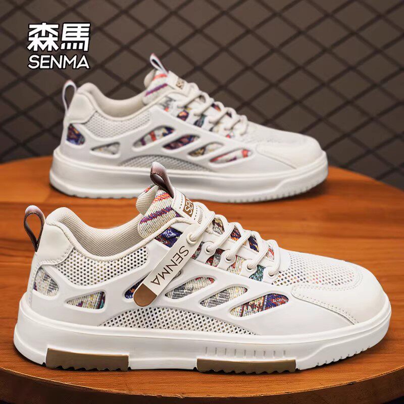 森马夏季男鞋2026新款爆款网面休闲板鞋轻便厚底男士运动小白鞋W