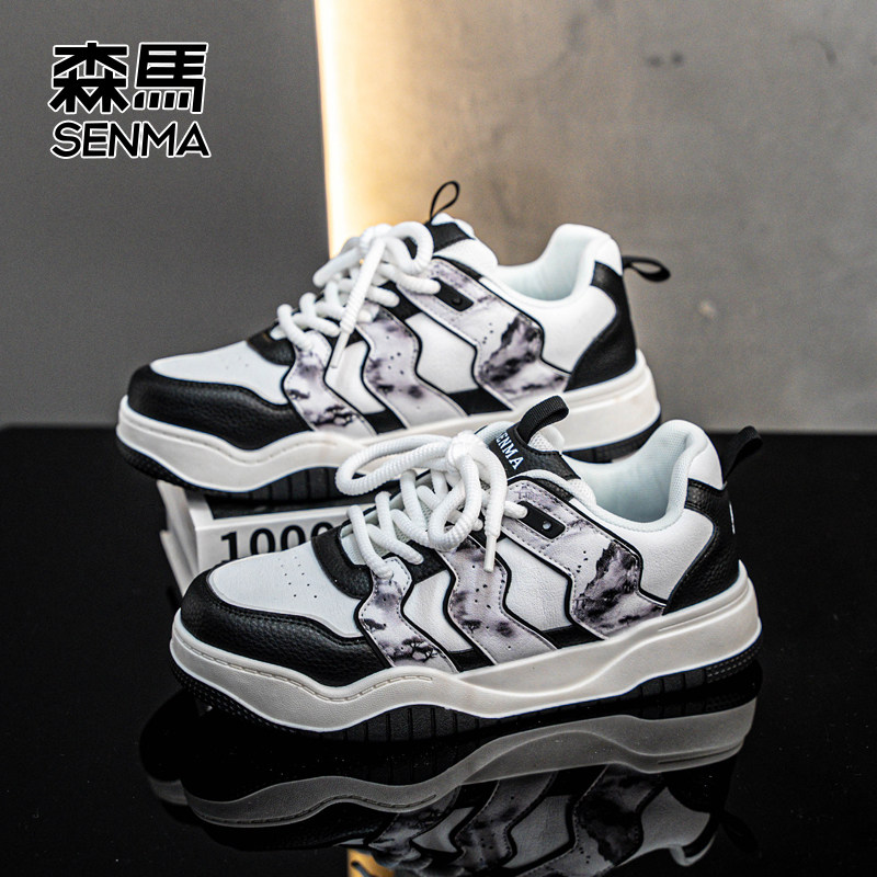 森马板鞋男2026新款巨好看超火高级感百搭增高鞋黑色运动休闲鞋子