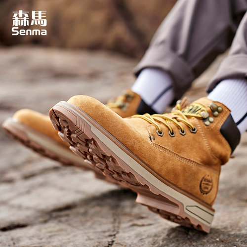 森马马丁靴男英伦冬季加绒保暖