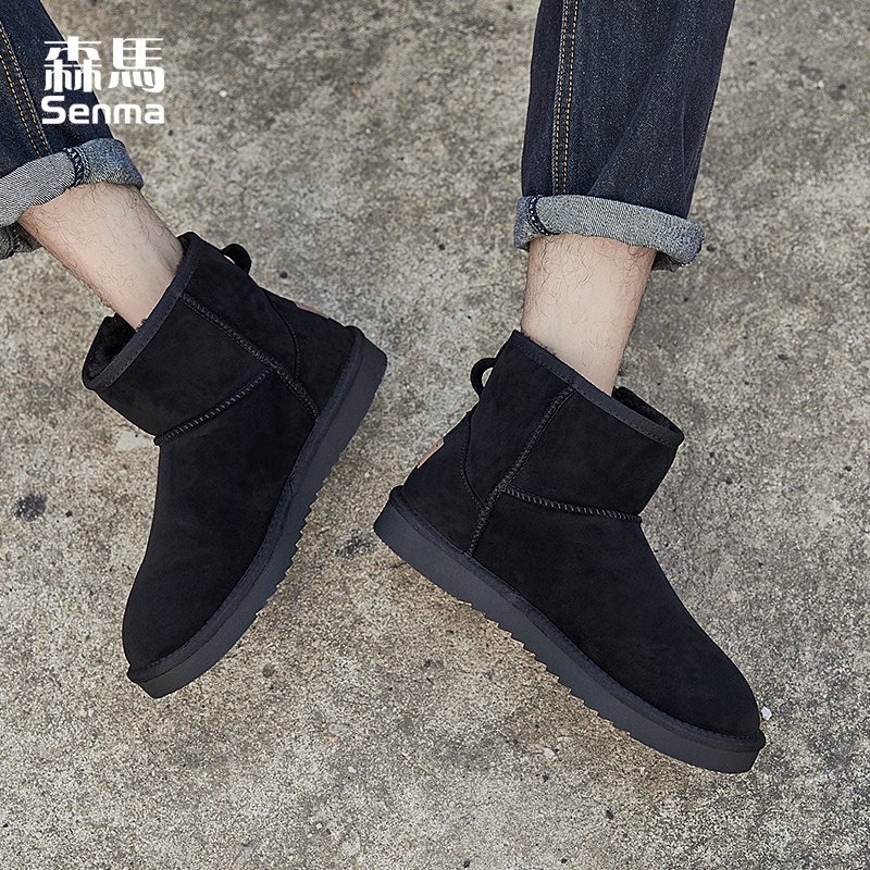 森马雪地靴男冬季保暖棉鞋