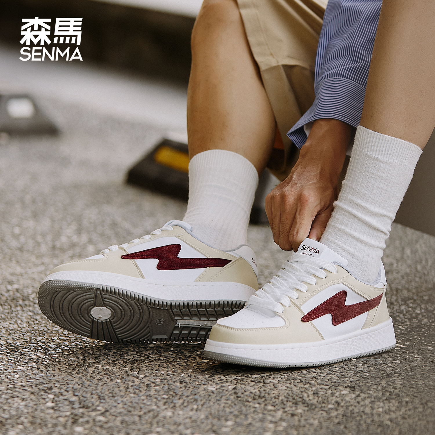森马厚底板鞋男运动休闲鞋