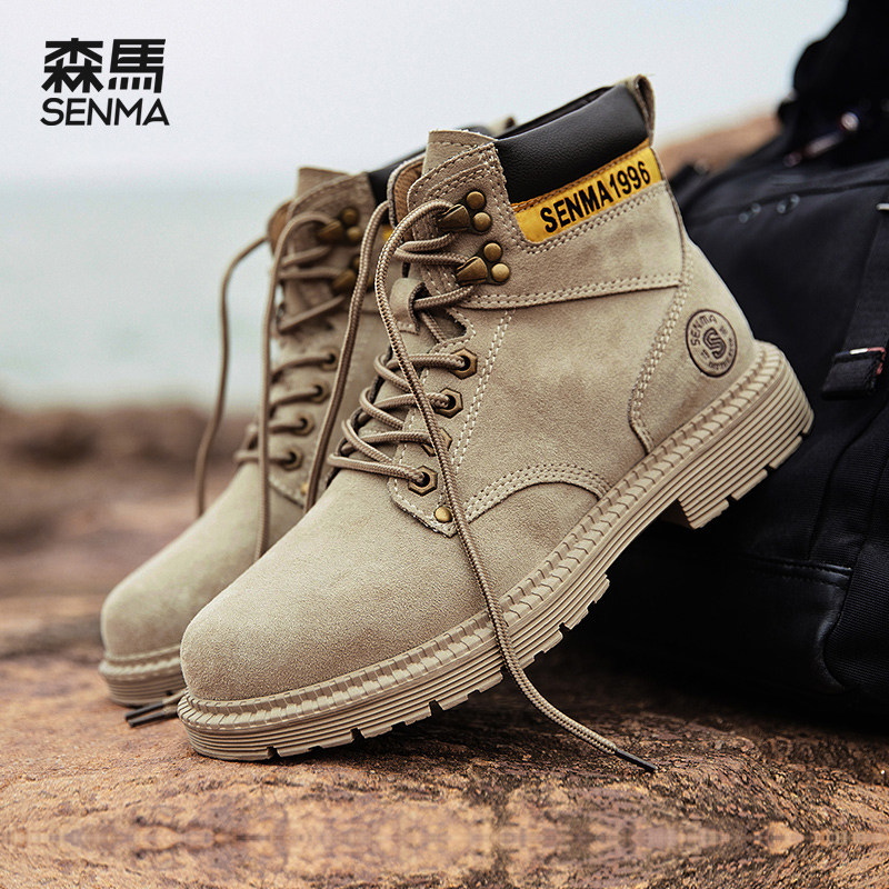 森马百搭英伦风高帮沙漠工装靴