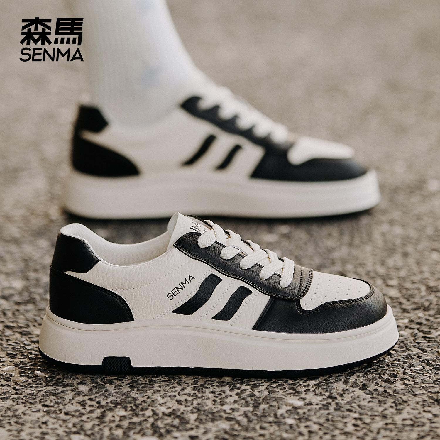 森马厚底休闲板鞋女生小白鞋