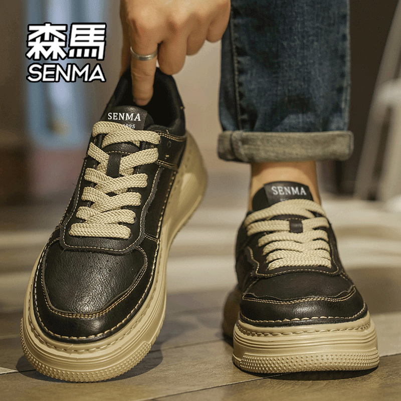森马男鞋2025新款冬季爆款厚底板鞋复古百搭运动男士工装休闲鞋W,流行男鞋,休闲板鞋,淘宝优惠券,粉丝福利购,淘宝优惠卷