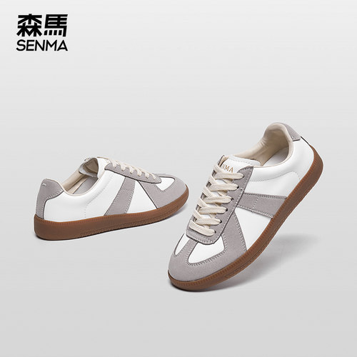 森马复古德训鞋女平底情侣