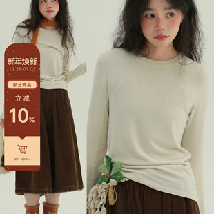 基础毛衣文艺舒适简约上衣 加绒亲肤打底衫 稀有RARE 温柔棉棉衫