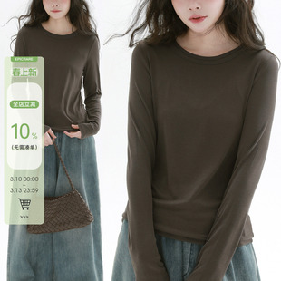 稀有RARE 修身打底衫基础款T恤文艺复古简约休闲打底通勤内搭上衣