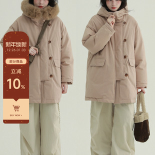 保暖派克服 可拆卸毛领连帽90绒羽绒服中长款 稀有RARE 南极冰川