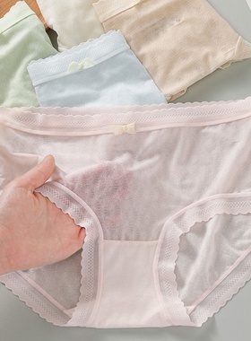 彩田32678中腰性感镂空32691高腰网纱蕾丝花边女士内裤茶抑菌