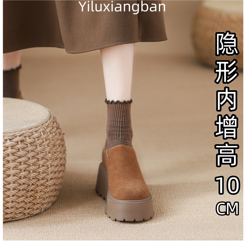 内增高勃肯鞋女乐福鞋小个子厚底