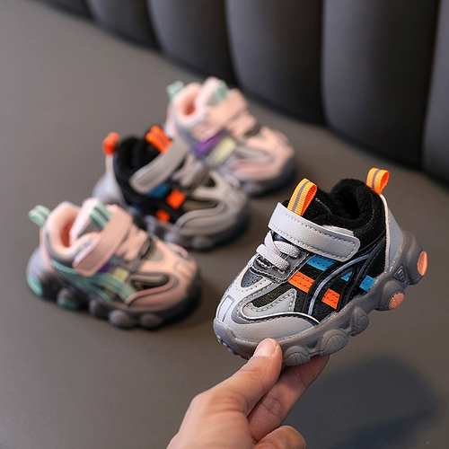 Зимние детские туфли, детская удерживающая тепло спортивная обувь для мальчиков для раннего возраста, 0-3 лет, мягкая подошва