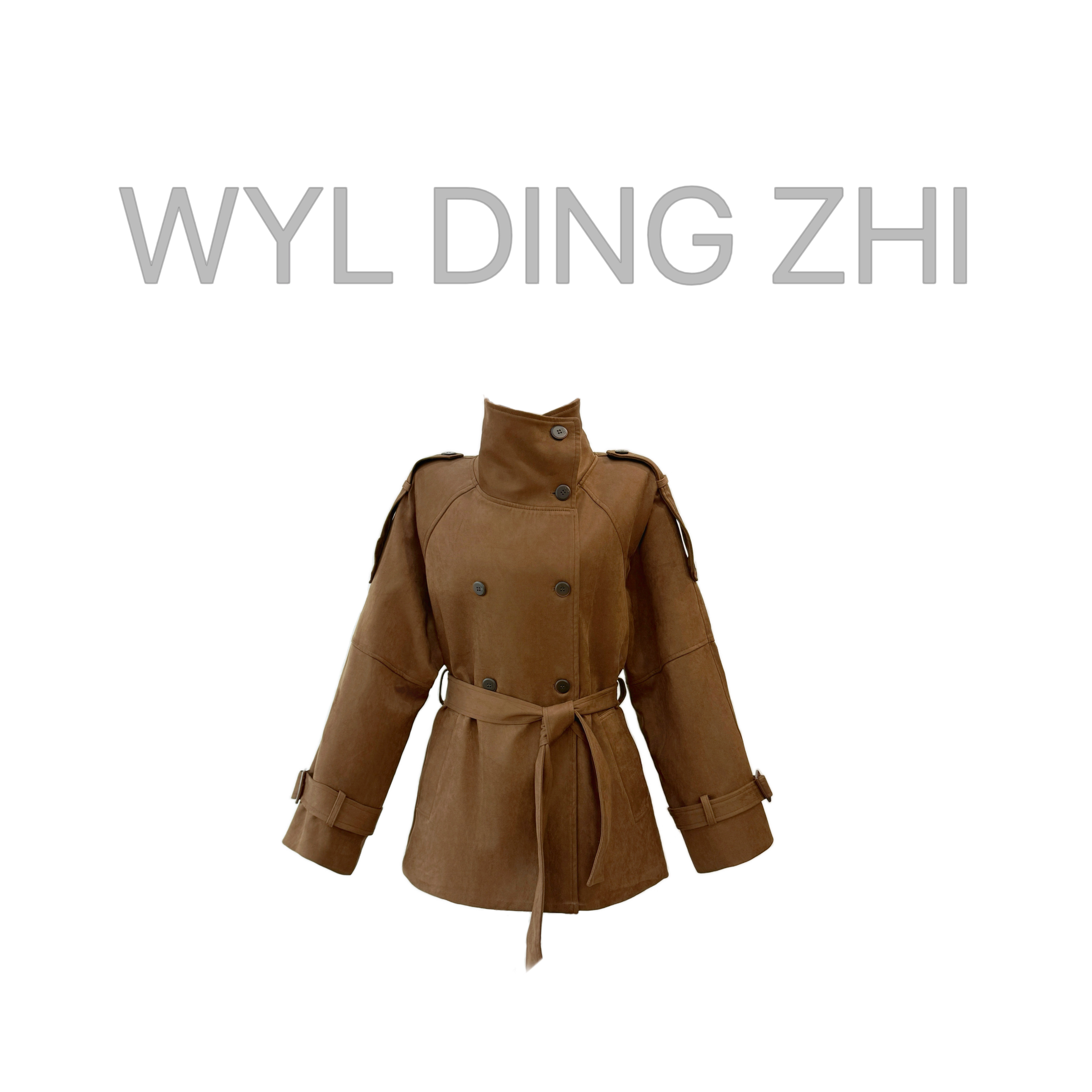 BinGBinglin大雯子复古港风立领风衣外套女宽松加棉中长款上衣