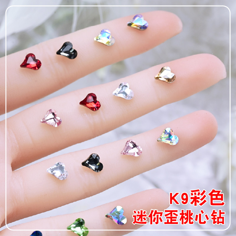 网红爆款小歪心尖底超闪 K9小号歪桃心红色diy美甲钻指甲装饰饰品,彩妆/香水/美妆工具,指甲装饰,淘宝优惠券,粉丝福利购,淘宝优惠卷