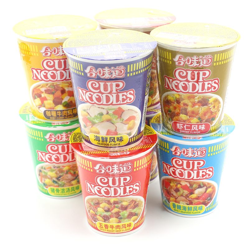 日清合味道方便面海鲜味泡面公仔面开杯乐杯面网红办公室代餐食品