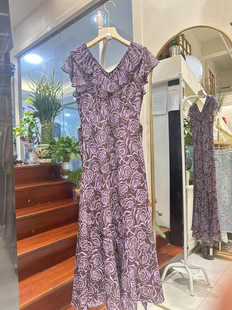 欧洲站2026夏季新款荷叶边V领显瘦气质女人味短袖连衣裙女士26203