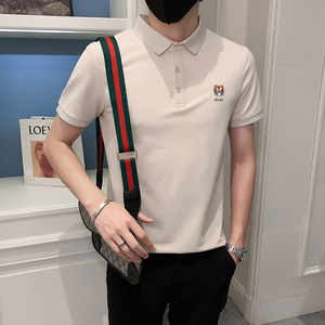 2023夏装男刺绣虎头POLO社会小伙短袖潮男POLO衫D326-1 6850 P55图片