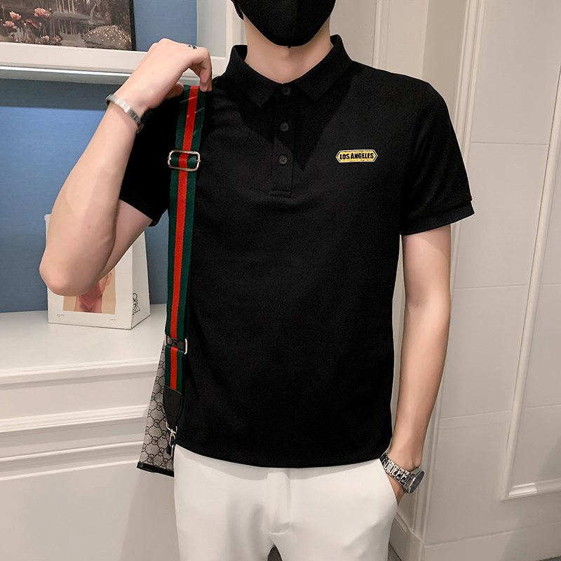 2024夏季印花精神小伙短袖POLO衫社会青年上衣潮D326-16812P55，男装Polo衫，星座1101