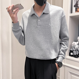 秋装新款社会风翻领POLO卫衣上衣男直播D326-18152P78控108，男装卫衣，星座1101
