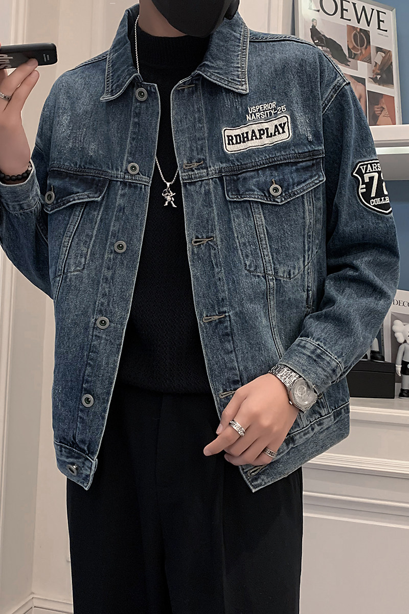 秋冬水洗牛仔外套夹克抖音直播高品质男上衣D326-1BK019P145,男装夹克,星座1101