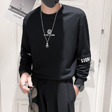 2024秋装新款社会风圆领卫衣上衣男直播D326-13332P68控98，男装卫衣，星座1101
