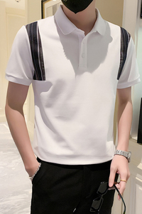 2024春夏男打底衫短袖上衣POLO衫抖音拼接男 D326-1 6882 P55图片