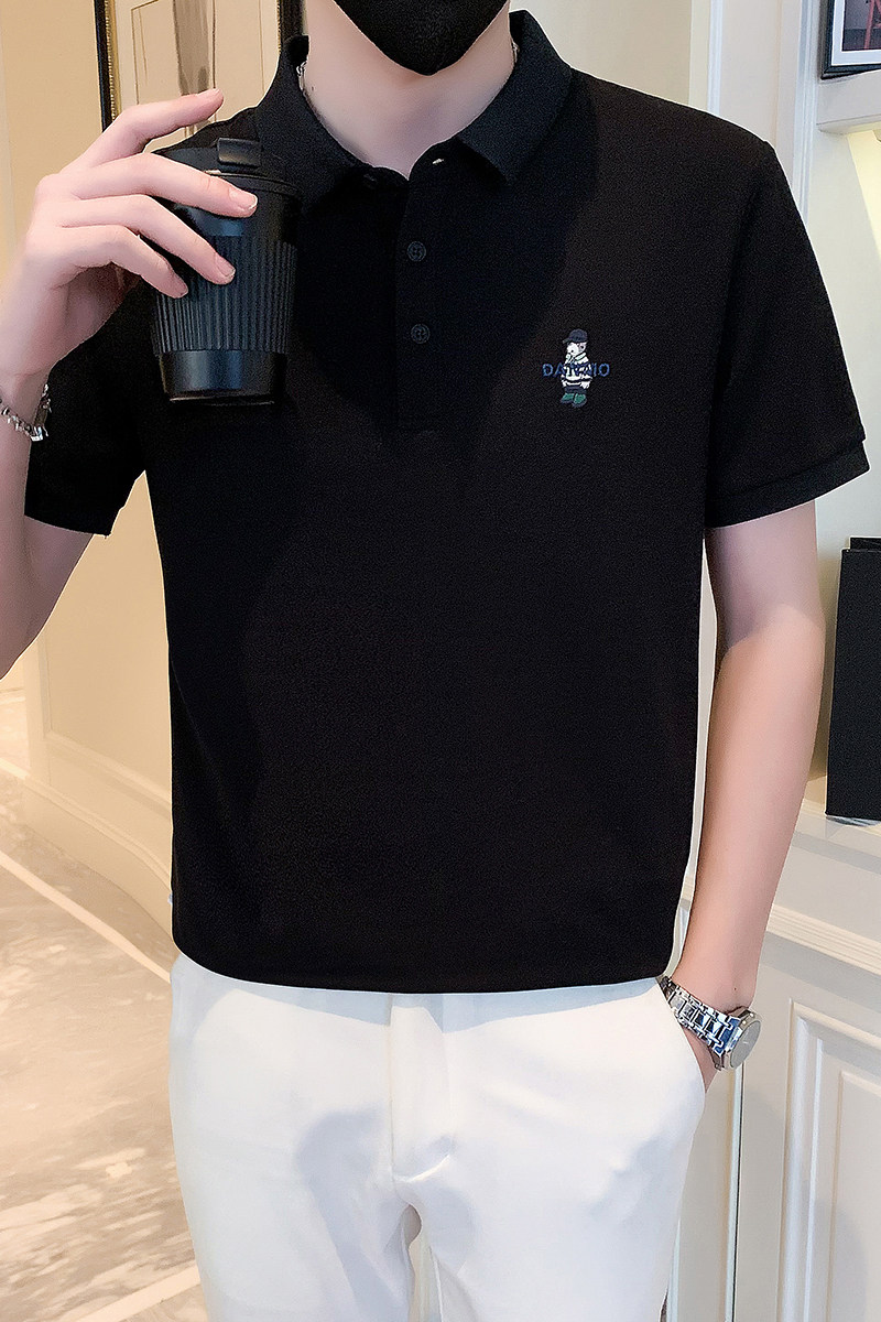 2024春夏男打底衫短袖上衣POLO衫抖音刺绣男D326-16886P55,男装T恤,星座1101