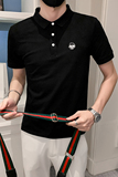 2024夏季刺绣精神小伙短袖POLO衫社会青年上衣潮D326-19001P55，男装Polo衫，星座1101