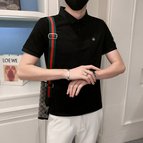 2024夏装男印花POLO新款社会小伙短袖潮男POLO衫D326-16815P55，男装T恤，星座1101