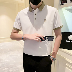 2024春夏男打底衫短袖上衣POLO衫抖音刺绣男D326-1 6808 P48图片