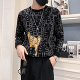 22秋冬男新款韩版针织毛衣青少年修身毛衣D326-16611P78控108，男装针织衫/毛衣，星座1101