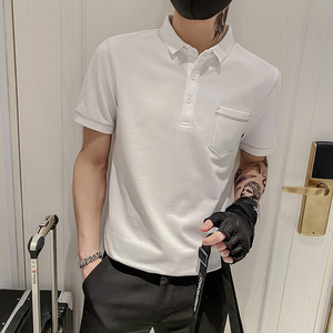 2024夏装男POLO新款社会小伙短袖潮男POLO衫上衣D326-1 6676 P55图片