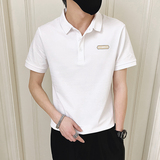 2024夏装新款社会小伙短袖印花POLO无头风上衣潮D326-16812P55，男装Polo衫，星座1101