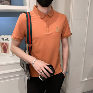 2024夏装男刺绣虎头POLO社会小伙短袖潮男POLO衫D326-1 6801 P45图片