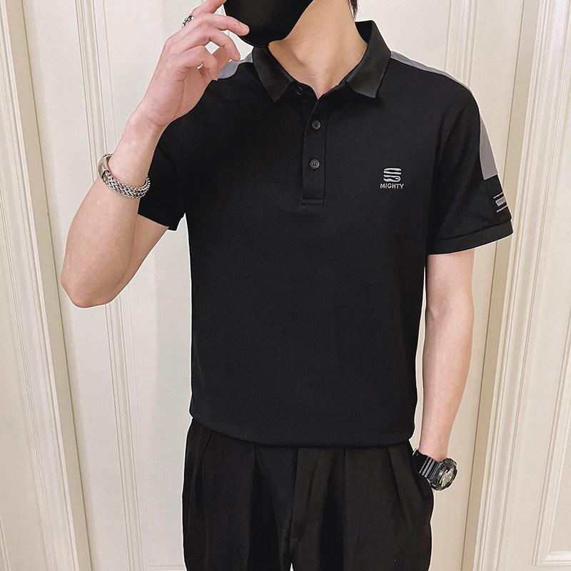 2022社会小伙新款短袖POLO衫刺绣无头风半袖POLOD326-16806P55,男装Polo衫,星座1101
