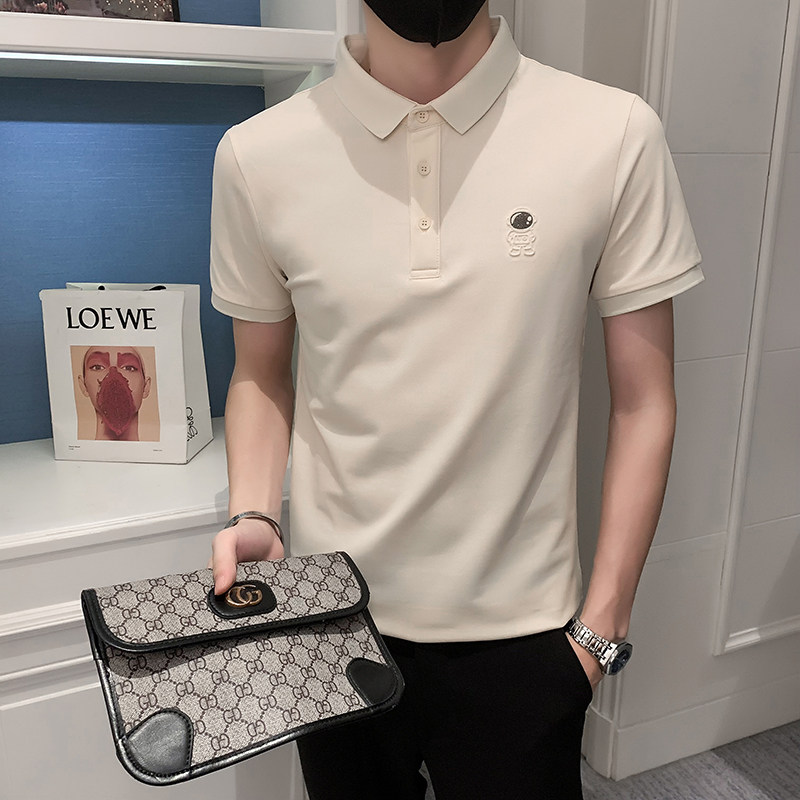 2024夏装男印花POLO新款社会小伙短袖潮男POLO衫D326-16815P55,男装T恤,星座1101