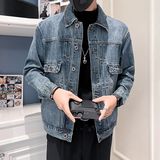 秋冬水洗牛仔外套夹克抖音直播高品质男上衣D326-1BK010P145，男装夹克，星座1101