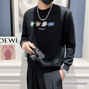 022秋冬男新款韩版印花上衣打底衫青少年卫衣D326-1 1217P68控98图片