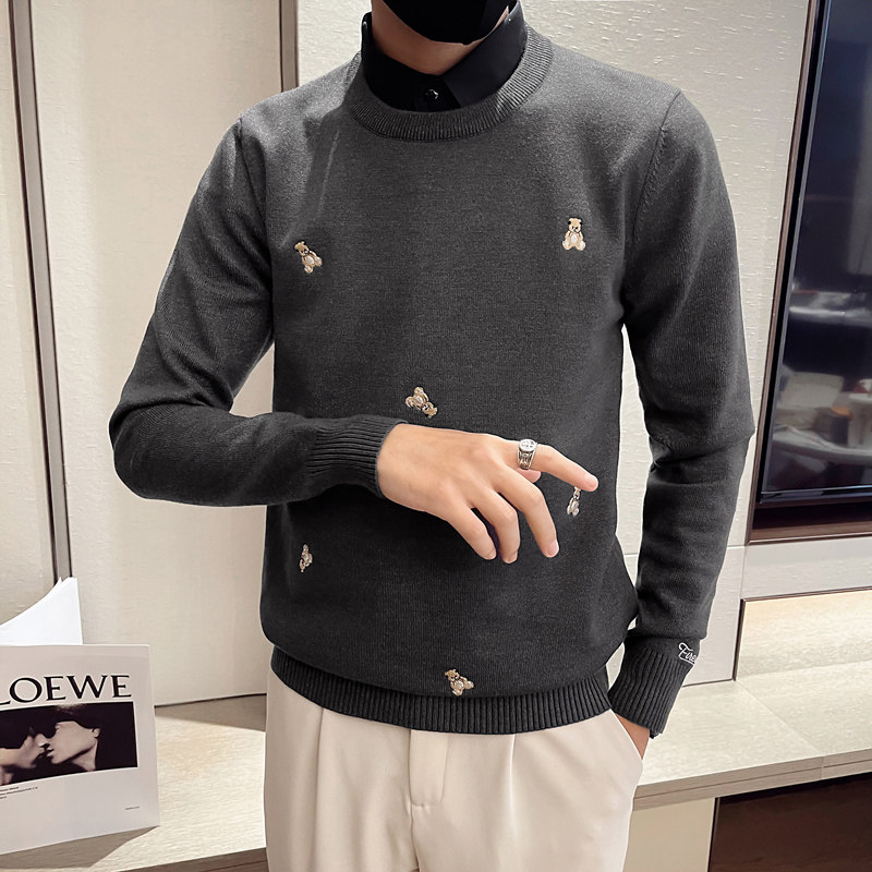 精神小伙2021假俩件套头针织衫韩版社会风毛衣男D326-12226P105,男装针织衫/毛衣,星座1101