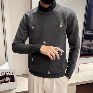 精神小伙2021假俩件套头针织衫韩版社会风毛衣男D326-1 2226P105图片