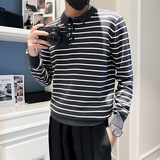 22秋冬男新款韩版条纹上衣打底衫青少年卫衣D326-12232P58控78，男装卫衣，星座1101