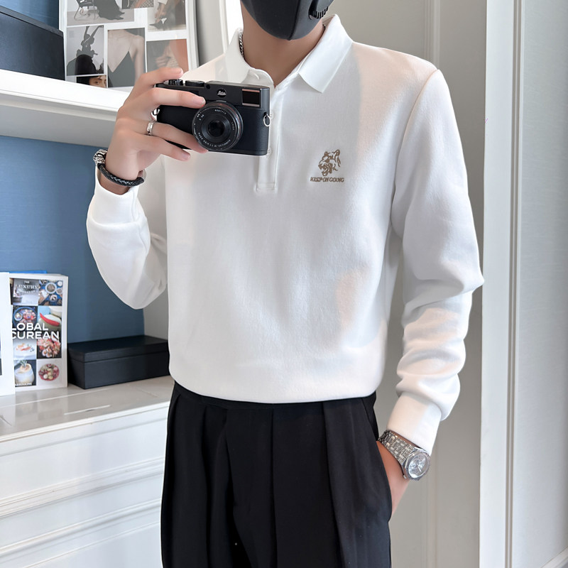 2024秋冬男新款韩版刺绣上衣打底衫青少年卫衣D326-18101P68控98,男装卫衣,星座1101